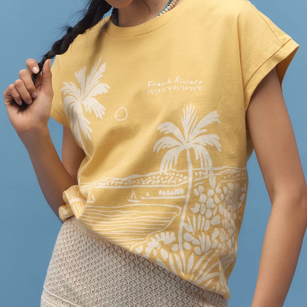 WILD FEVER STUDIO X ANTHROPOLOGIE MUSCLE BOXY GRAPHIC TEE